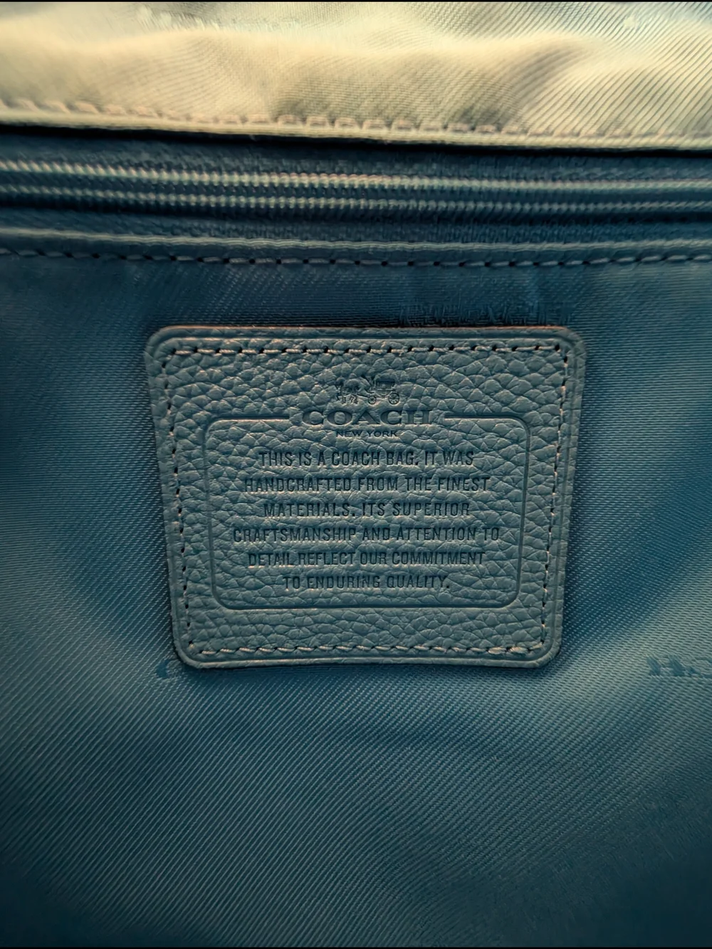 Coach Mini Turnlock Rucksack Light Blue Pebbled Leather Backpack